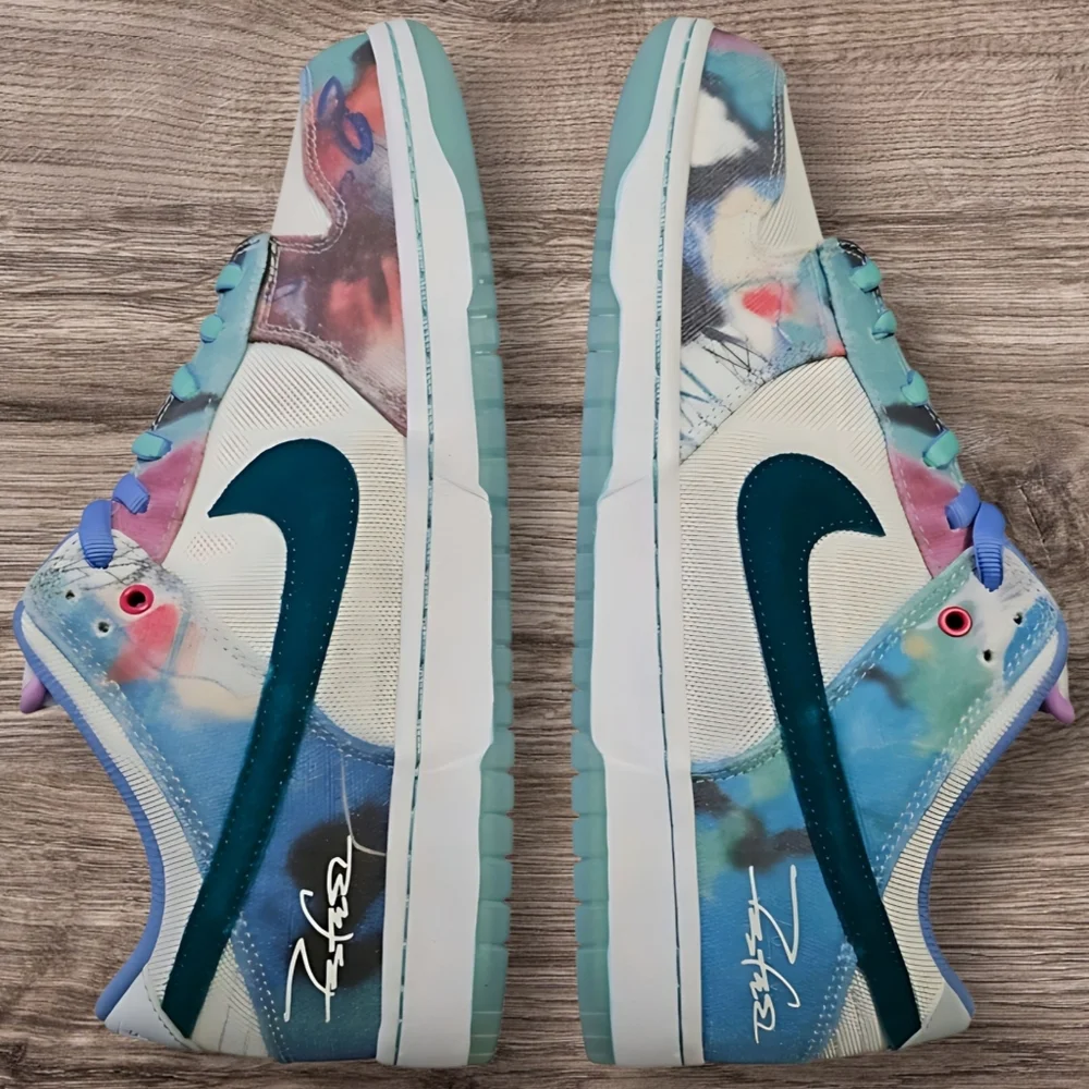 Nike SB Dunk Low x Futura Laboratories Bleached Aqua - Size 13 (No Box) - Picture 1 of 7
